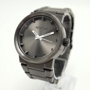 Nixon The Cannon Mens Gunmetal Gray Stainless Steel 40mm Watch w New Battery